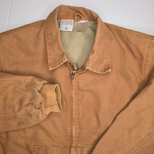 RASCO Certified FR Brown Men's Large Work Jacket Quilted Interior -1534